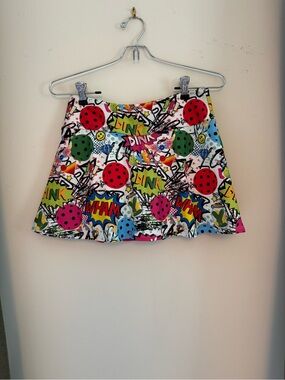 Graphic Comic Print Mini Skirt - Multicolor